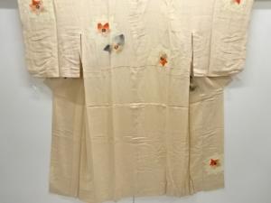 アンティーク　錦紗 花模様単衣長襦袢